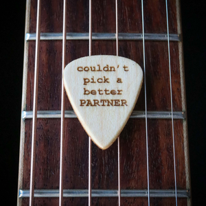 partner gift guitar picks wood