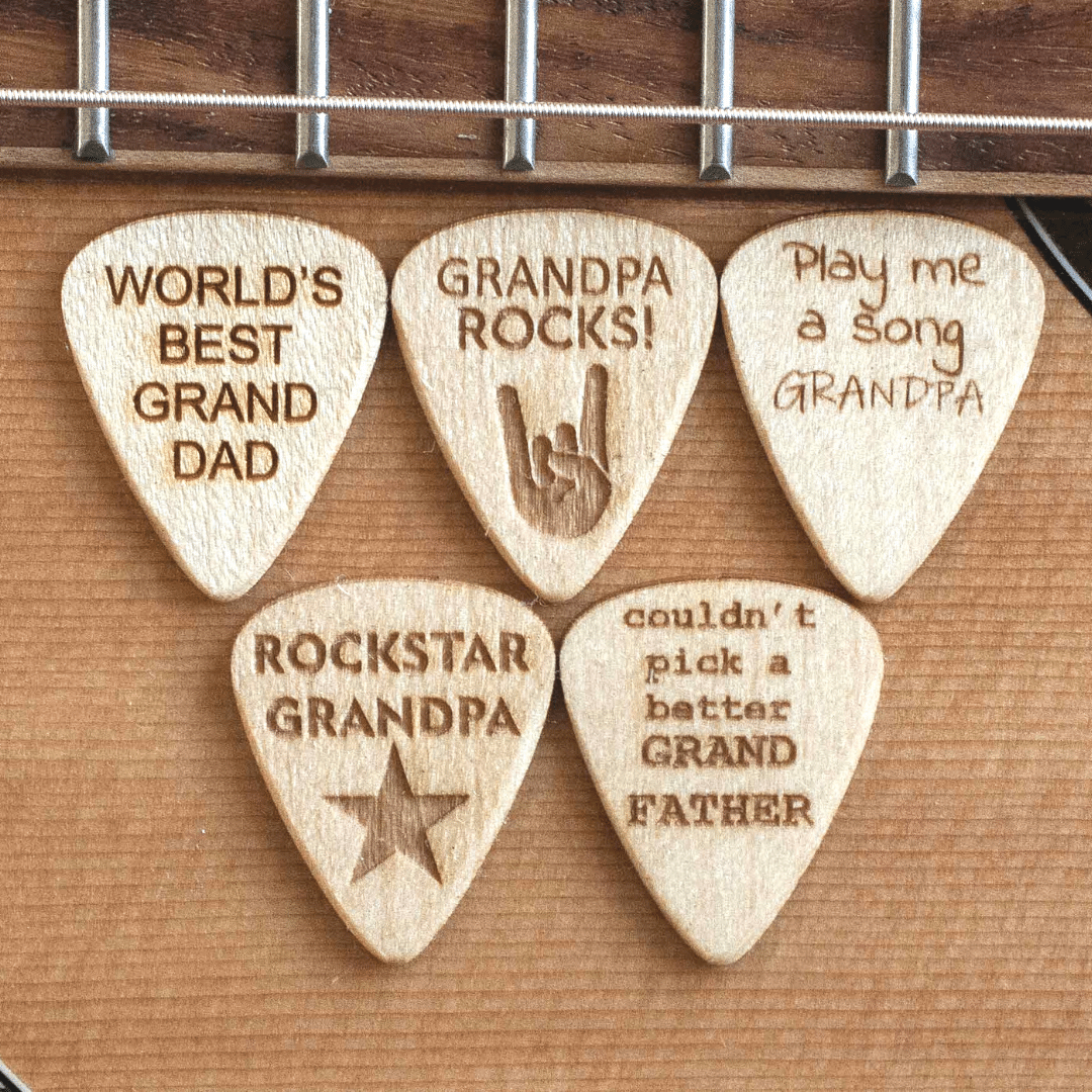 grand fathers grandpa guitar picks fathers day gift idea